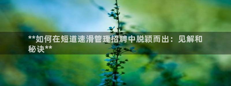 必一运动sport爱查股：**如何在短道速滑管理招聘中脱颖而