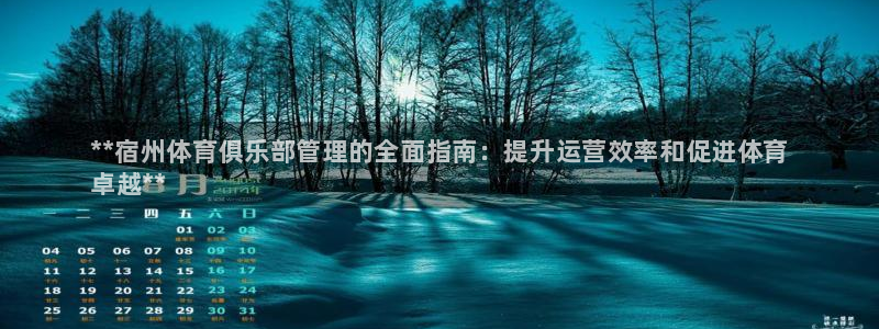 必一运动体：**宿州体育俱乐部管理的全面指南：提升运营效率和