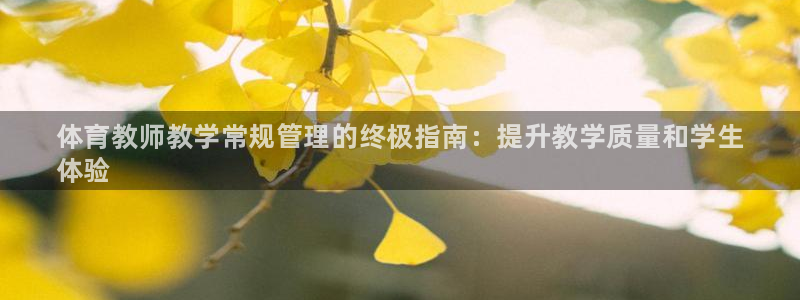 必一体育app官方：体育教师教学常规管理的终极指南：提升教学
